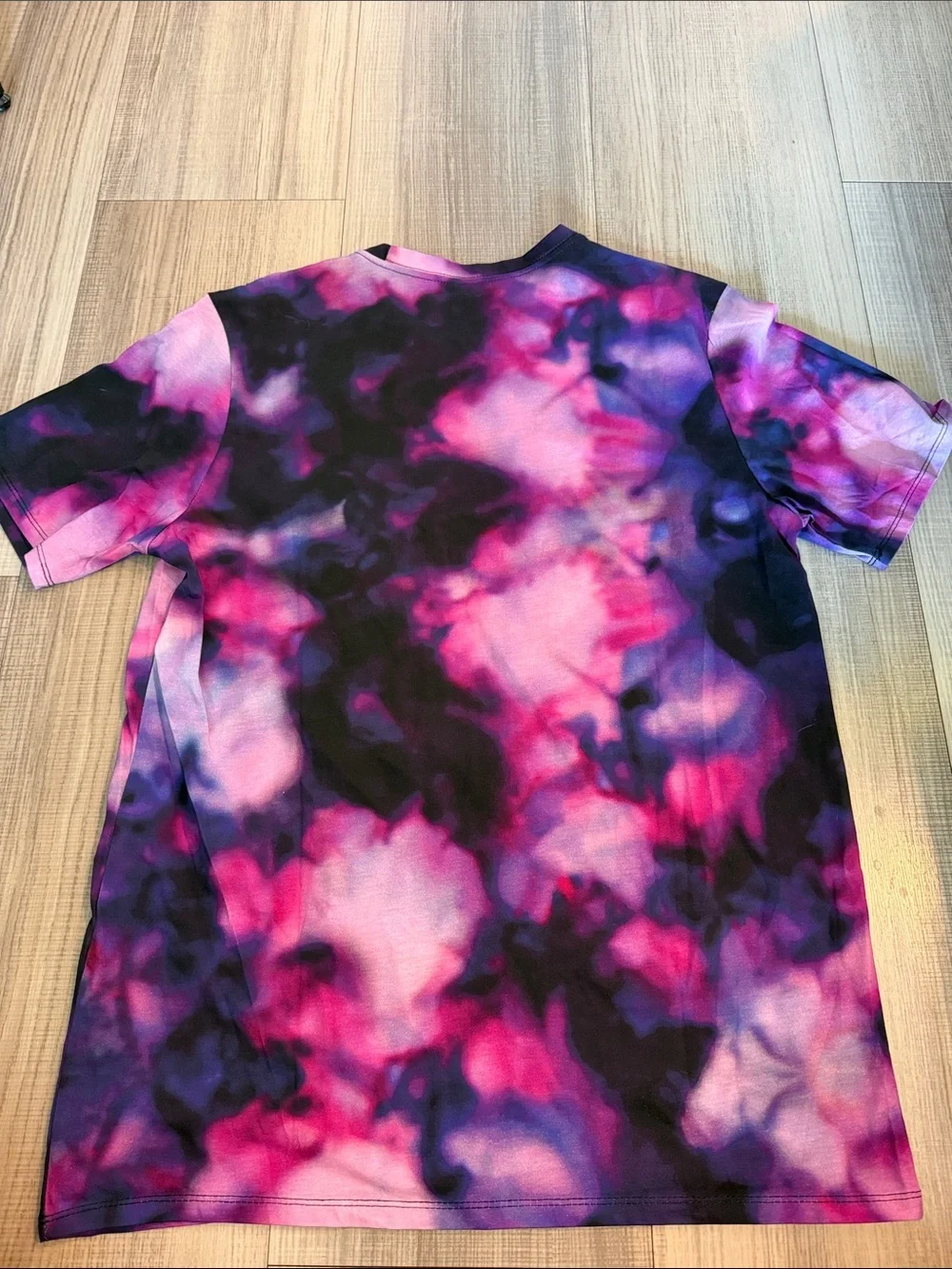 Nike Men’s Purple and Pink Tie-Dye Short Sleeve Tee with Logo Patch